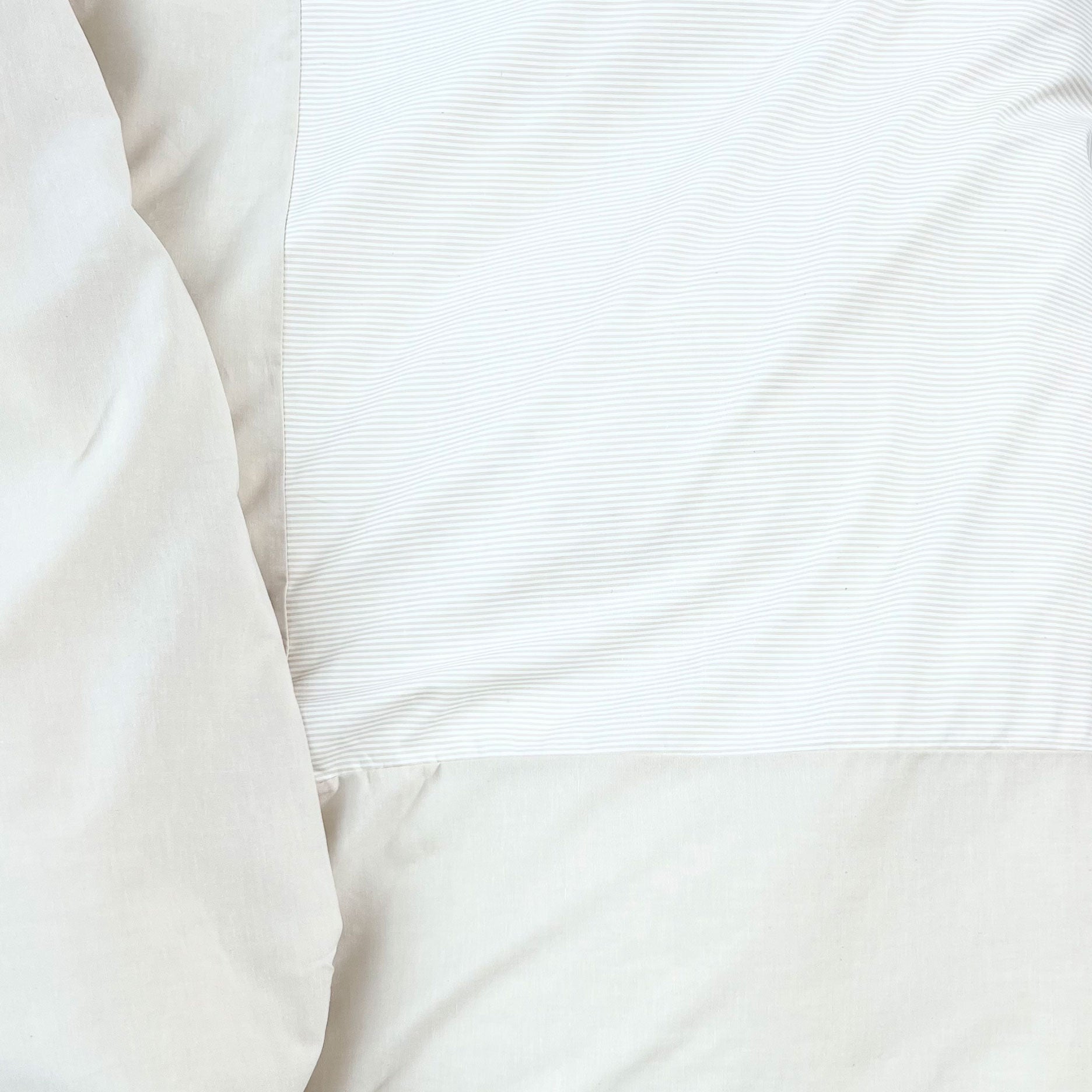 Patchwork mini strib sengetøj 140x220 cm sand